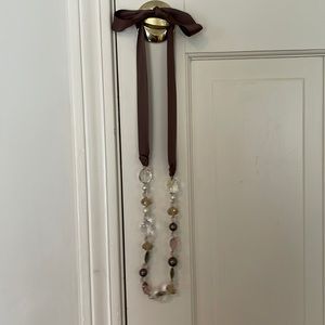 Brown Ribbon Necklace